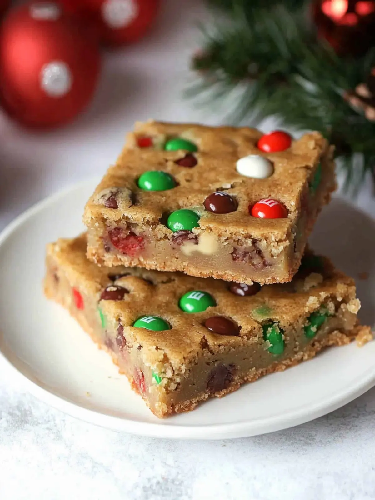 Festive Christmas M&M Cookie Bars for Easy Holiday Cheer 2 Christmas M&M Cookie Bars