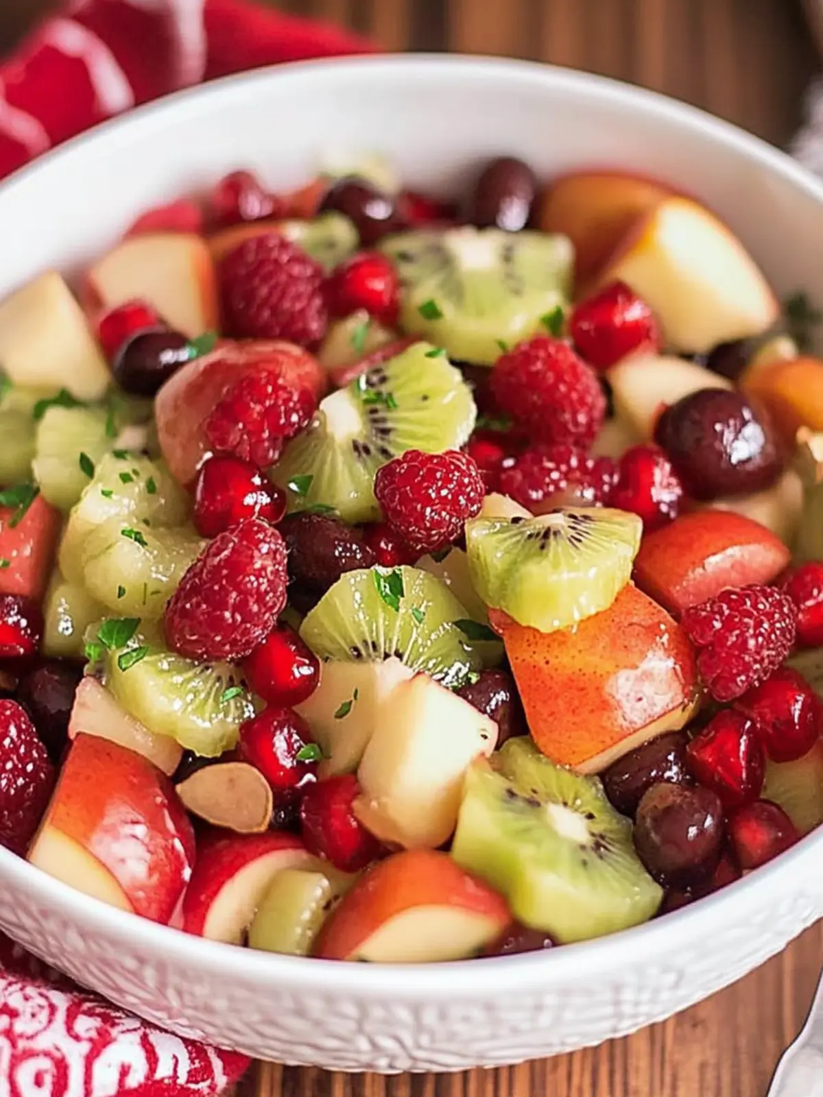 Merry & Bright Christmas Fruit Salad with Honey Dressing 3 Christmas Fruit Salad