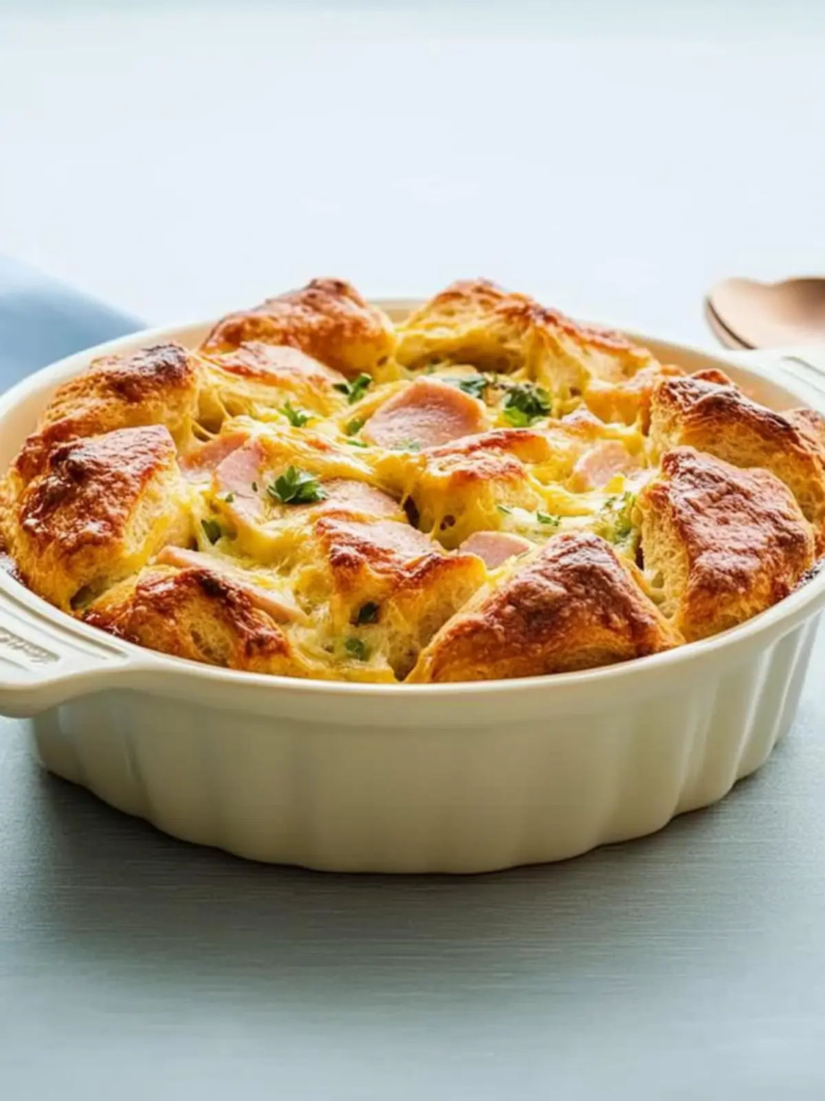 Ham and Cheese Pull-Apart Bread Casserole for Cozy Mornings 2 Ham and Cheese Pull-Apart Bread Casserole