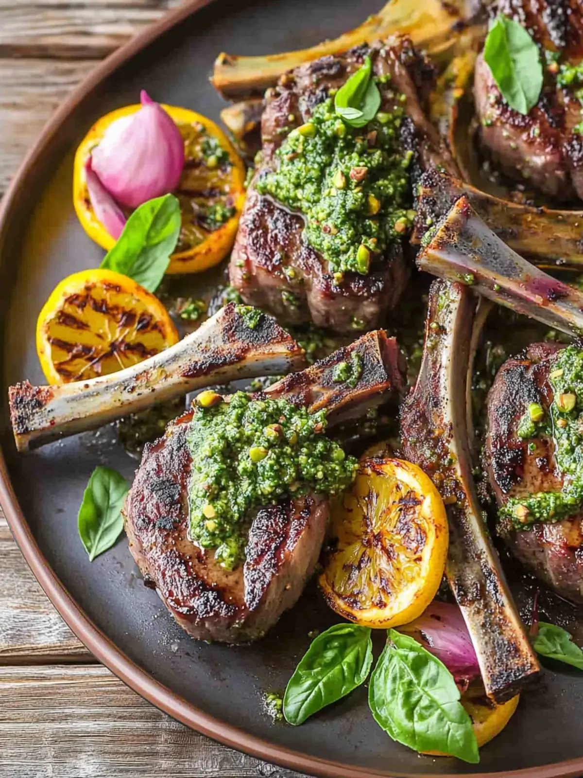 Grilled Lamb Chops with Pistachio Mint Pesto Bliss 3 Grilled Lamb Chops with Pistachio Mint Pesto