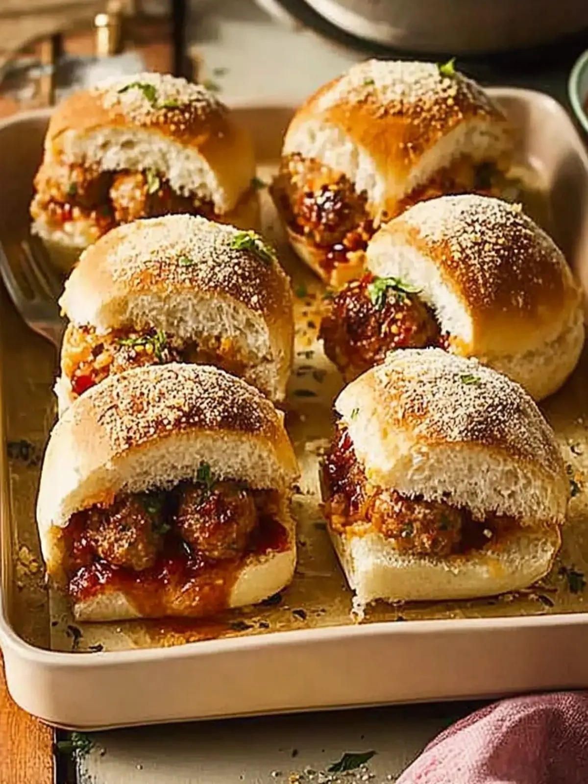 Irresistible Pull-apart Meatball Sliders for Game Day Fun 5 Pull-apart meatball sliders