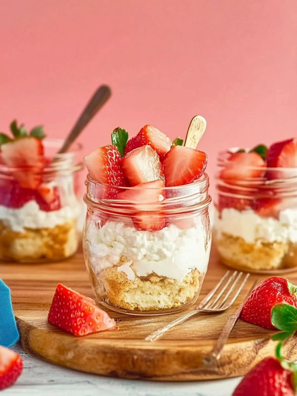 Strawberry Shortcake Cottage Cheesecake Jars for a Delightful Treat 5 Strawberry shortcake cottage cheesecake jars