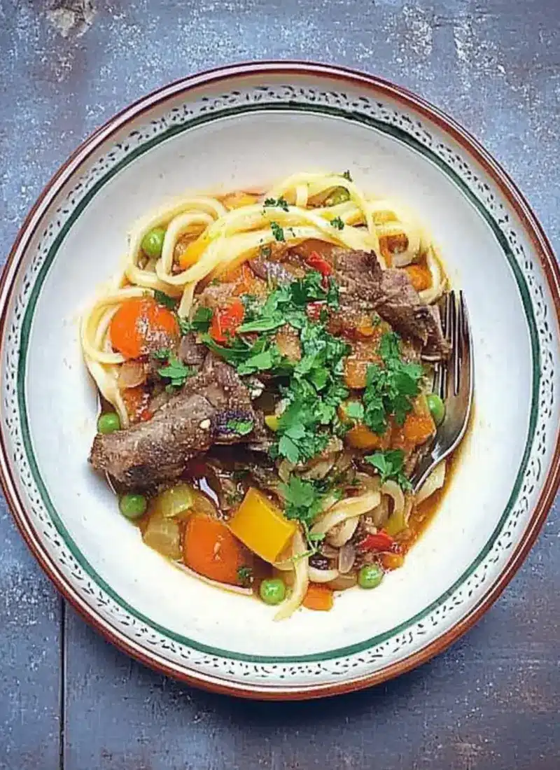 Lagman Recipe - One-Pot Lamb and Vegetable Noodle Stew