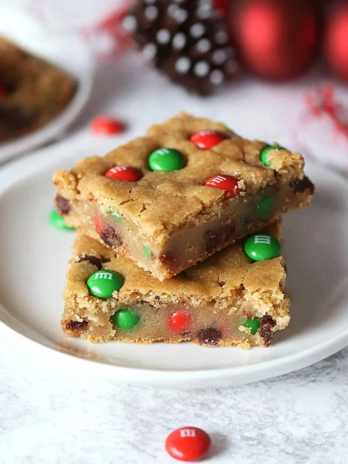 Festive Christmas M&M Cookie Bars for Easy Holiday Cheer 5 Christmas M&M Cookie Bars