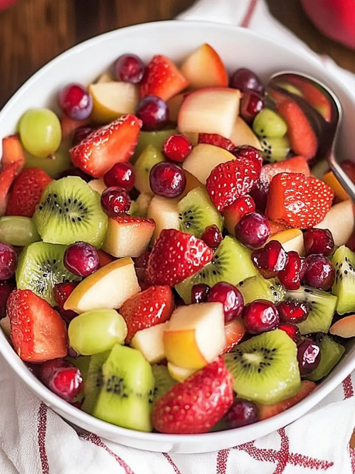 Merry & Bright Christmas Fruit Salad with Honey Dressing 4 Christmas Fruit Salad