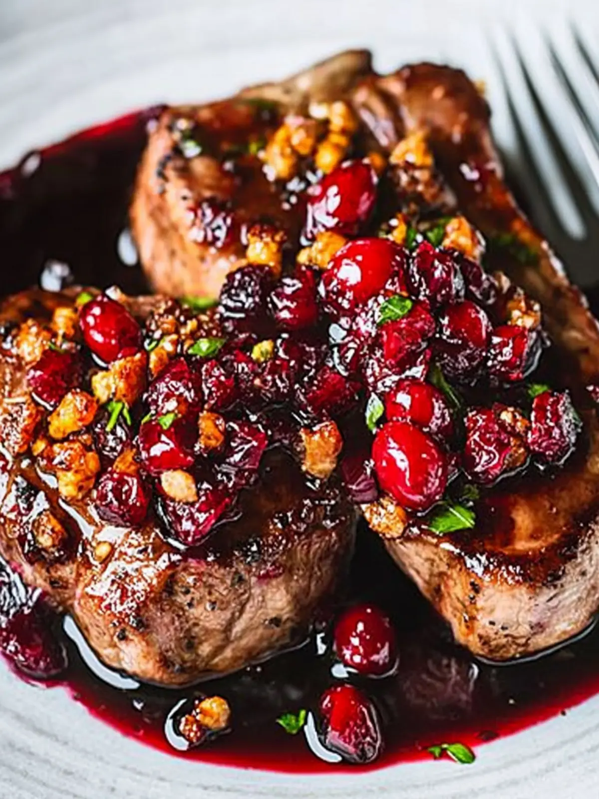 Savory Garlicky Lamb Chops with Cranberry Balsamic Ease 3 Garlicky Lamb Chops with Cranberry Balsamic Reduction
