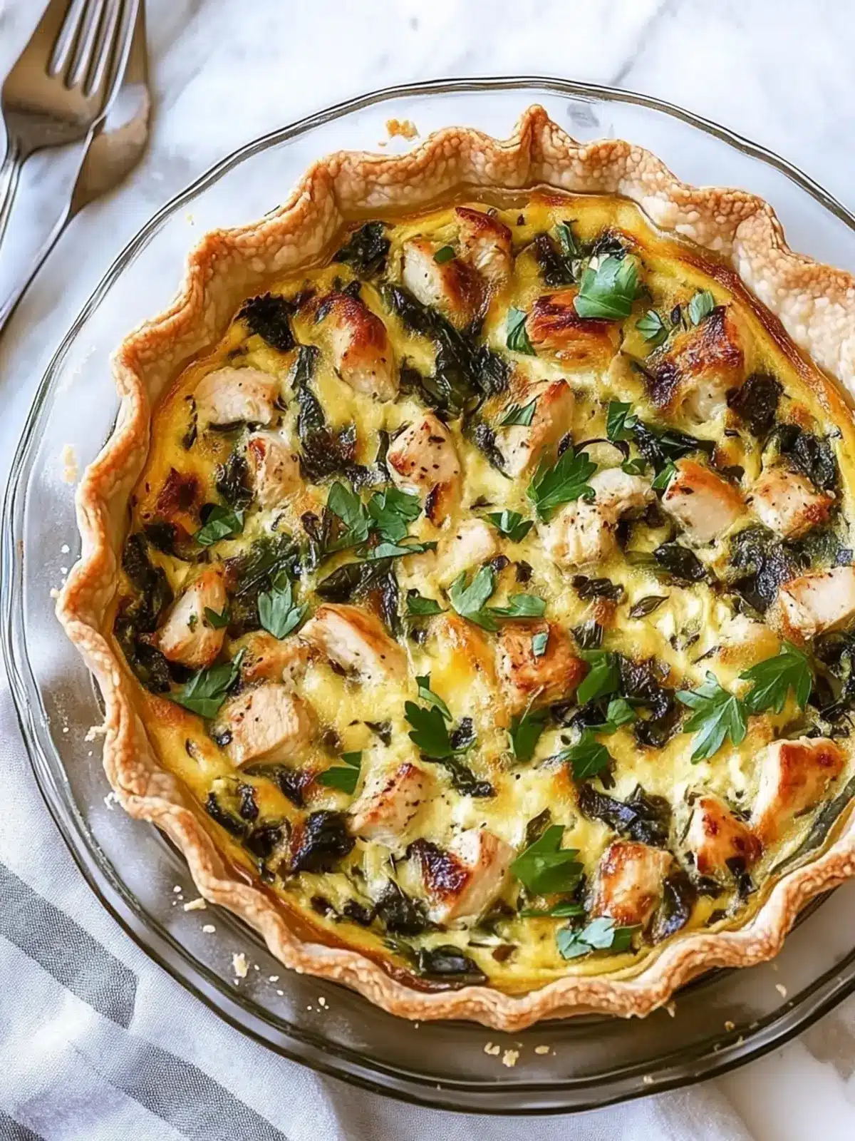 Delicious Chicken Quiche with Spinach and Mushrooms Magic 3 Chicken Quiche