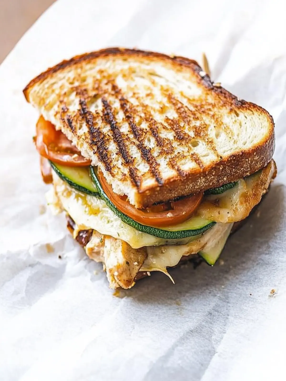 Delicious Chicken Panini with Zucchini, Tomato, Mozzarella Magic 3 Chicken Panini with Zucchini, Tomato Mozzarella