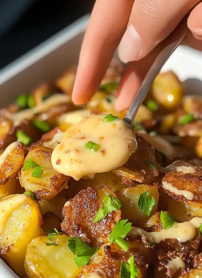 Crispy Garlic Smashed Potatoes Recipe