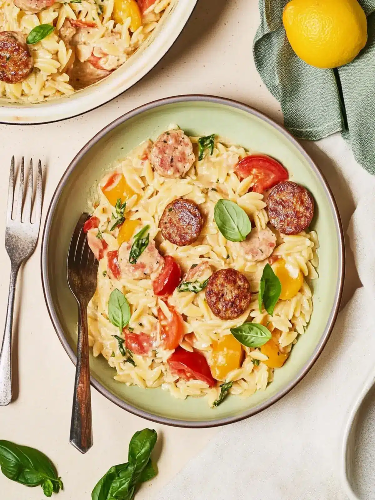 One-Pan Baked Boursin with Orzo and Chicken Sausage Bliss 4 One-Pan Baked Boursin with Orzo and Chicken Sausage