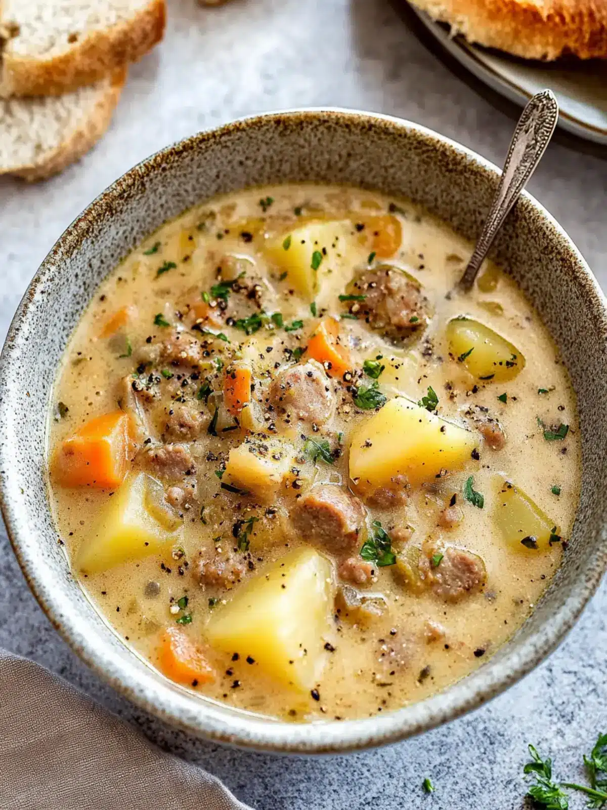 Cozy Up with Creamy Potato and Sausage Chowder Delight 3 Potato and Sausage Chowder