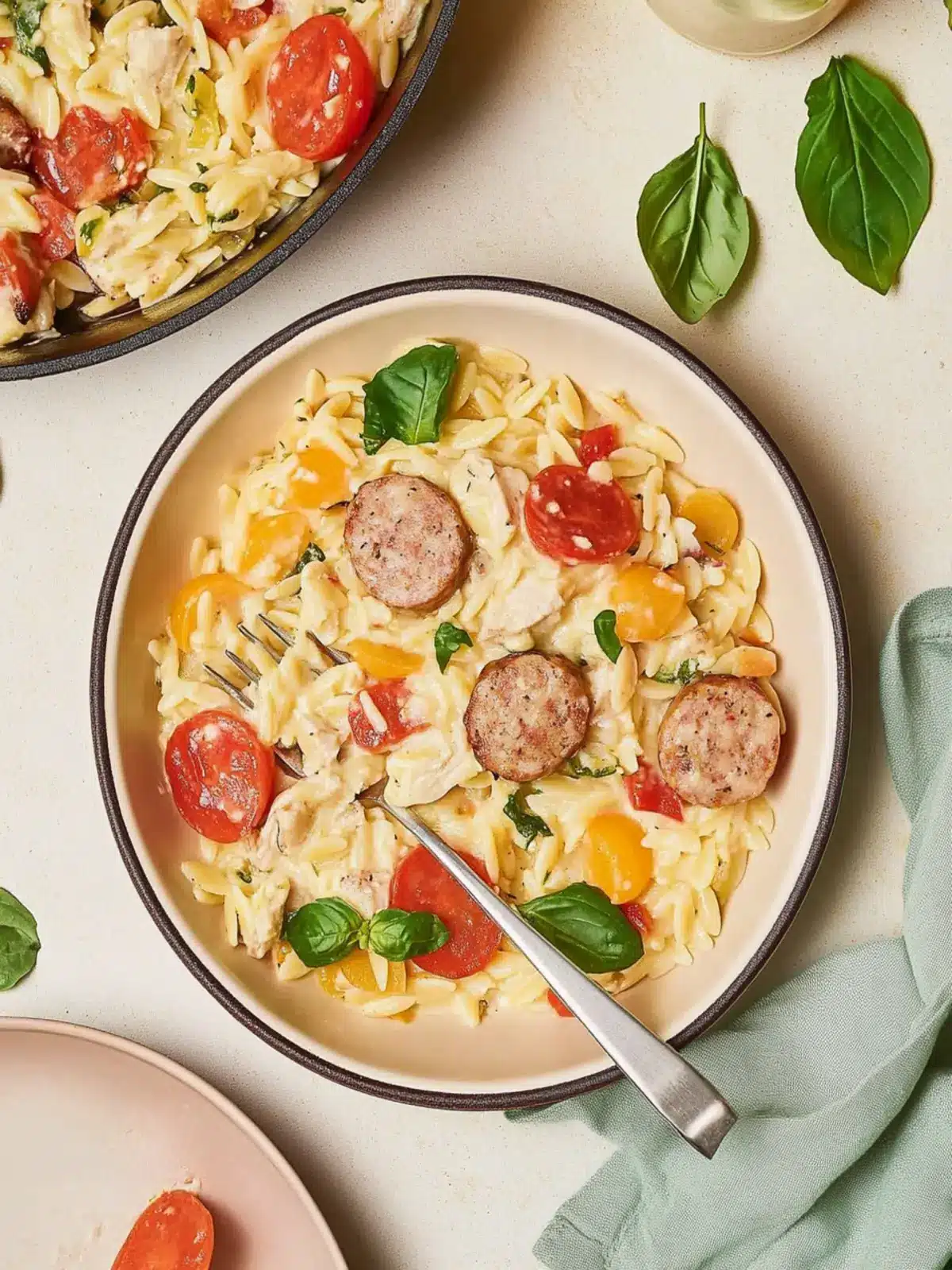 One-Pan Baked Boursin with Orzo and Chicken Sausage Bliss 3 One-Pan Baked Boursin with Orzo and Chicken Sausage