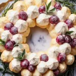 Elegant Cream Puff Wreath with Sugared Cranberries Magic 6 Cream Puff Wreath