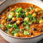 Pumpkin Chili with Black Beans and Chickpeas