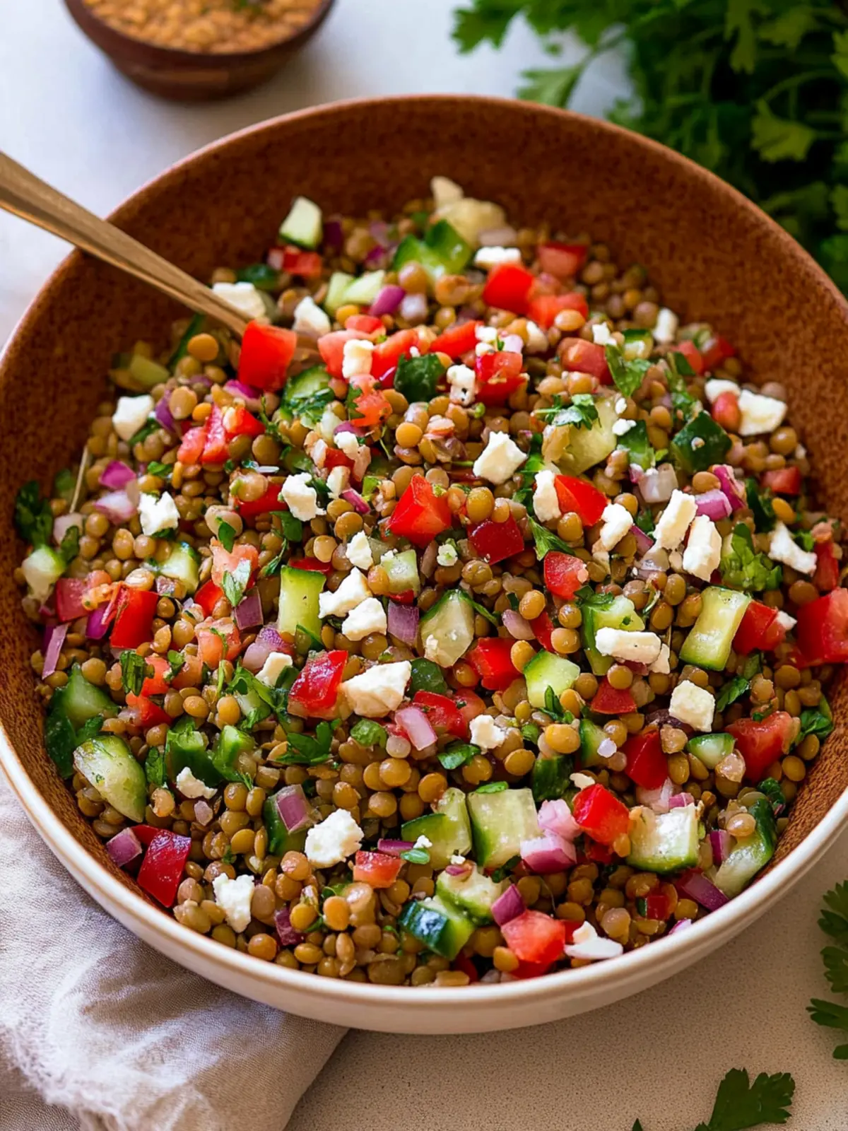 Colorful Lentil Salad with Feta for a Healthy Boost 2 Lentil Salad