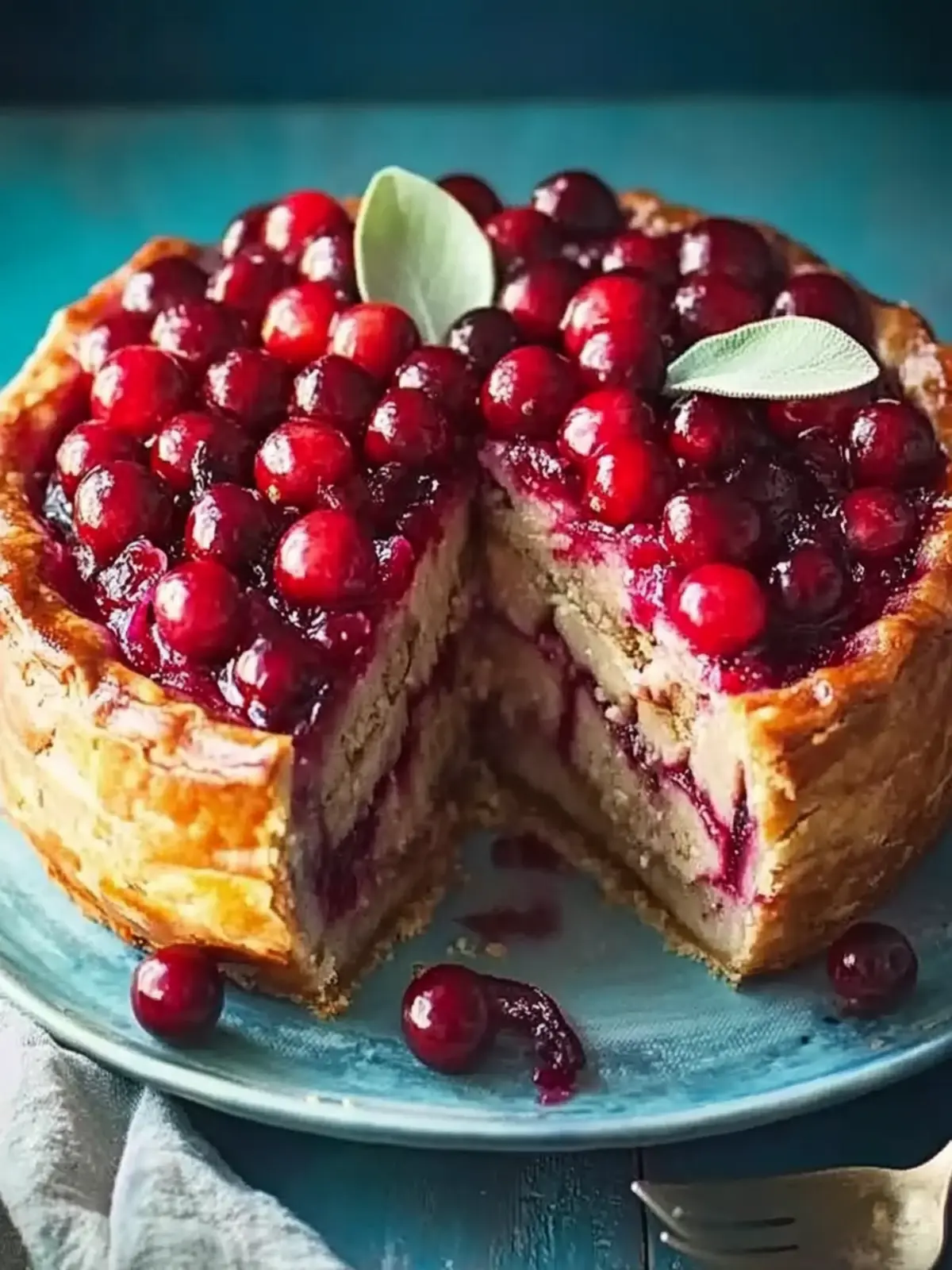 Cranberry-Topped Raised Pie: A Festive Holiday Showstopper 2 Cranberry-topped raised pie