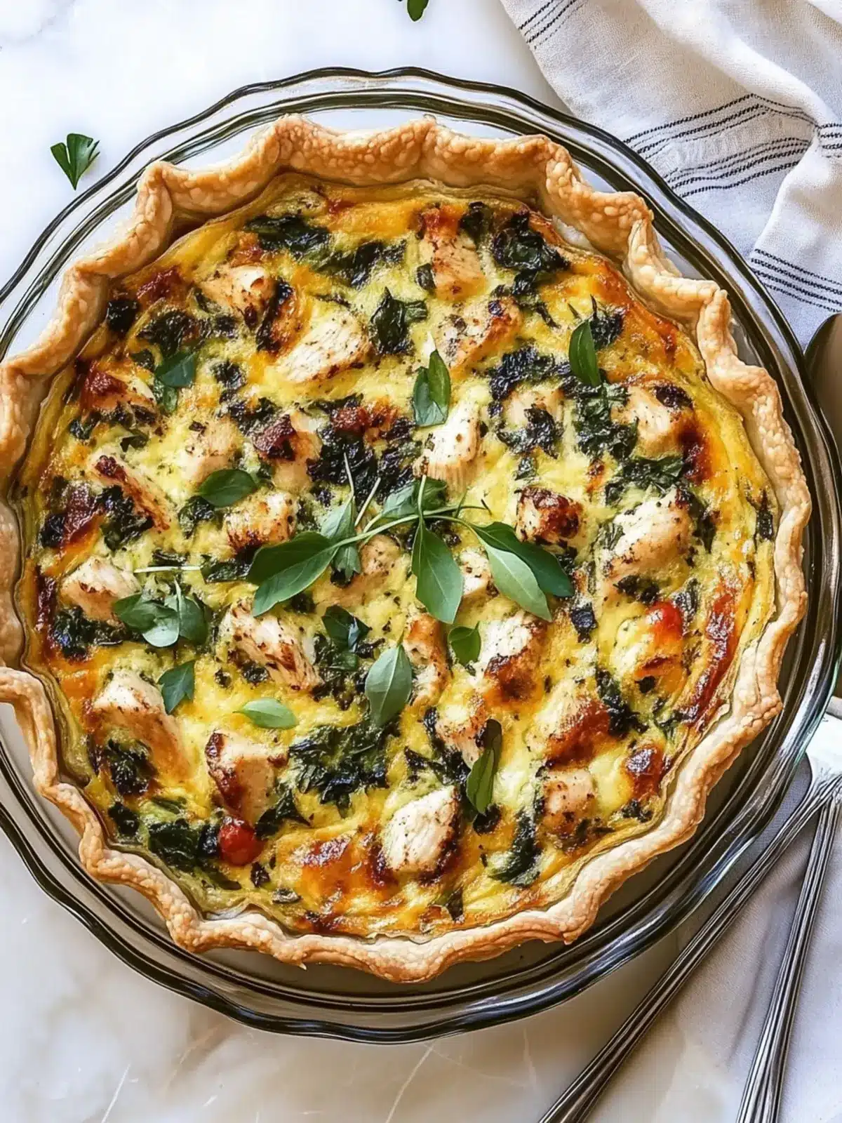 Delicious Chicken Quiche with Spinach and Mushrooms Magic 5 Chicken Quiche