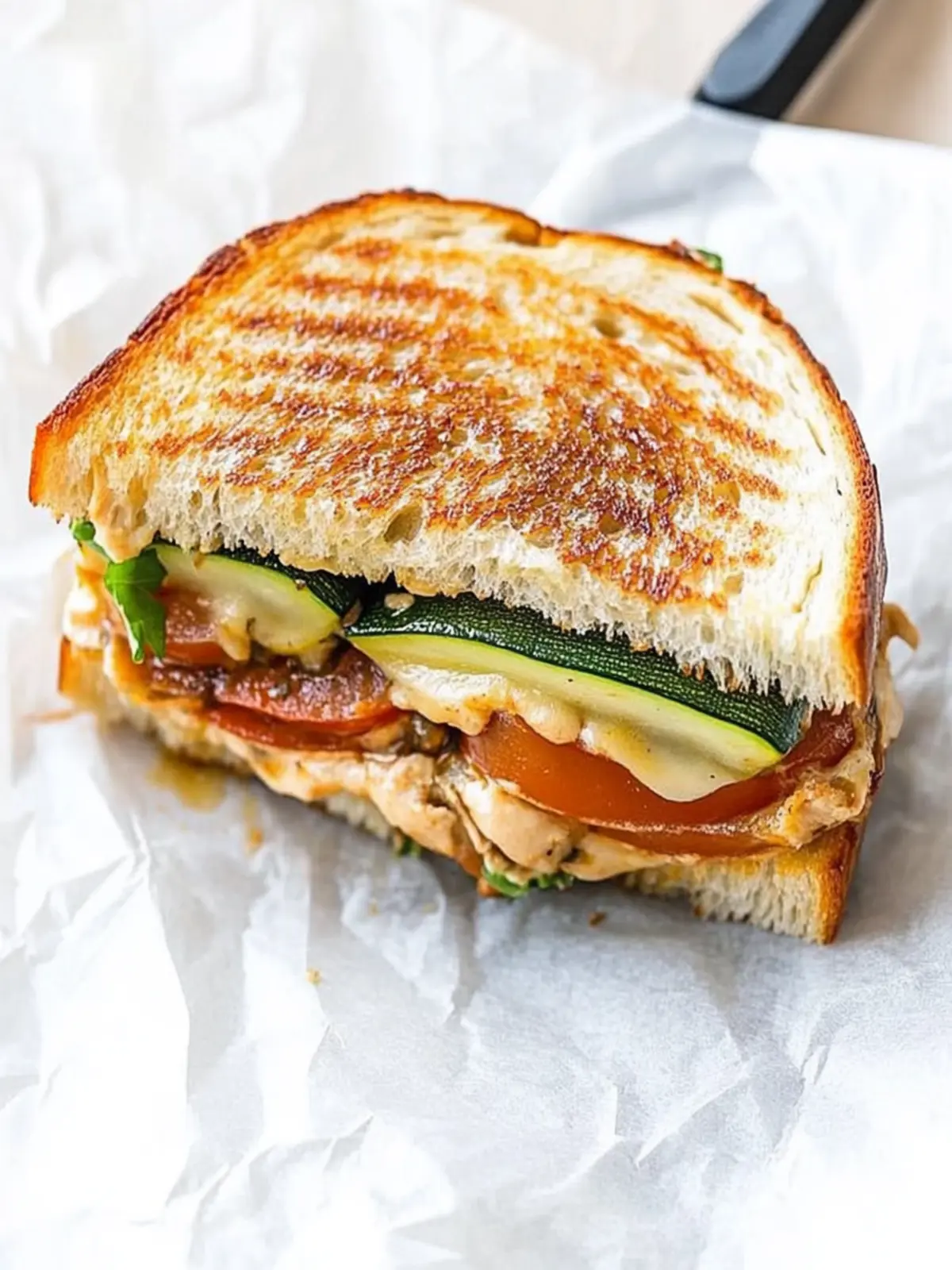 Delicious Chicken Panini with Zucchini, Tomato, Mozzarella Magic 5 Chicken Panini with Zucchini, Tomato Mozzarella