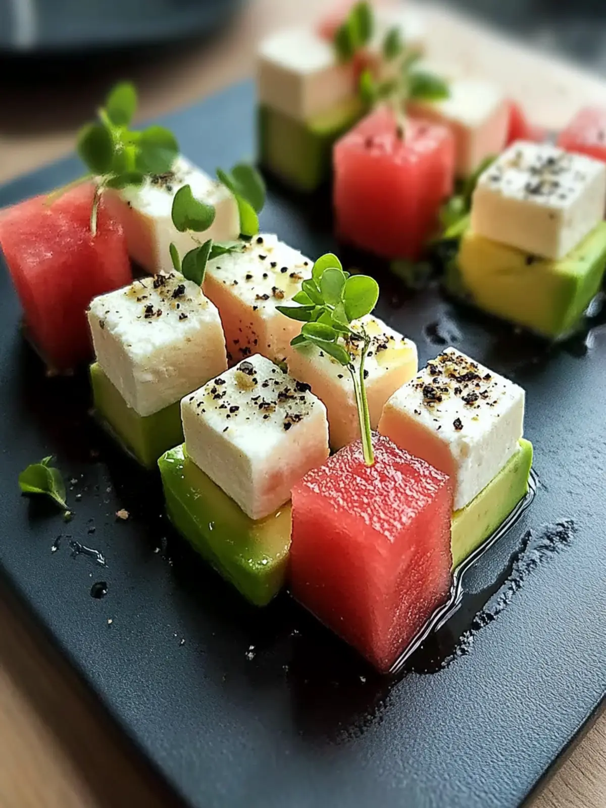 Christmas Watermelon, Avocado, and Feta Cubes: Festive Flavor Delight 2 Christmas Watermelon, Avocado, and Feta Cubes: The Perfect Holiday Bite
