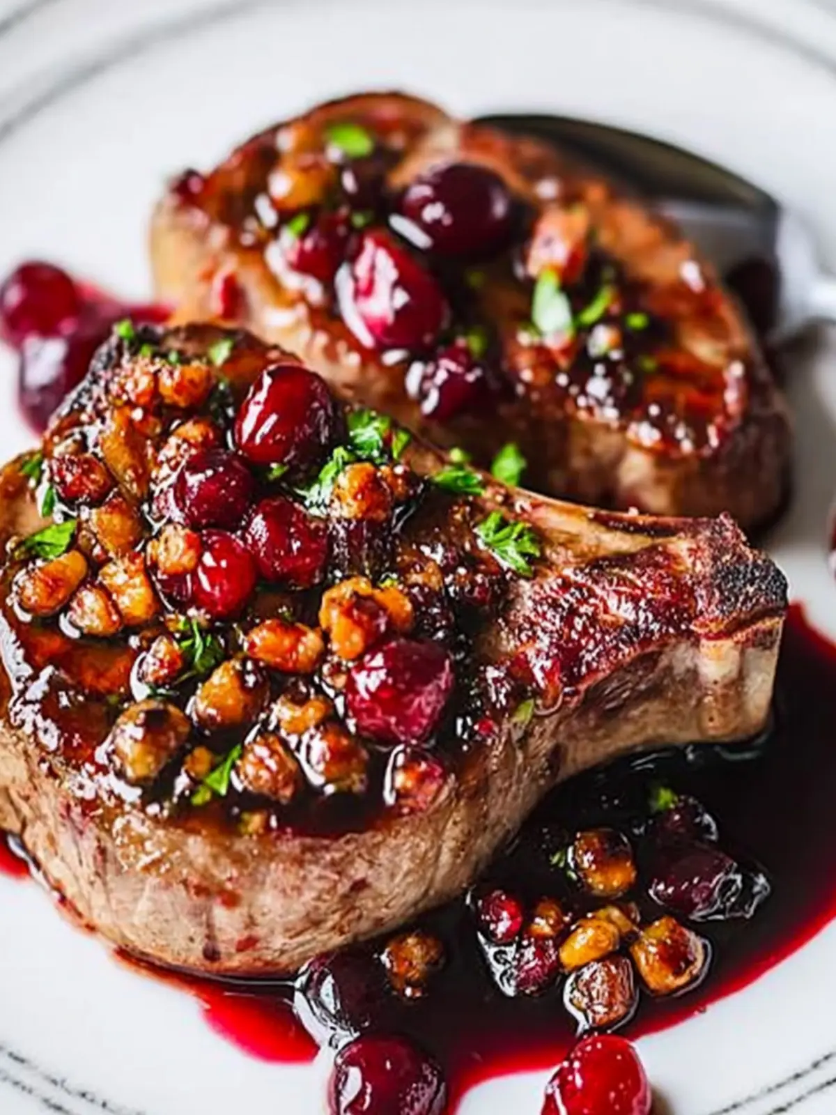 Savory Garlicky Lamb Chops with Cranberry Balsamic Ease 5 Garlicky Lamb Chops with Cranberry Balsamic Reduction
