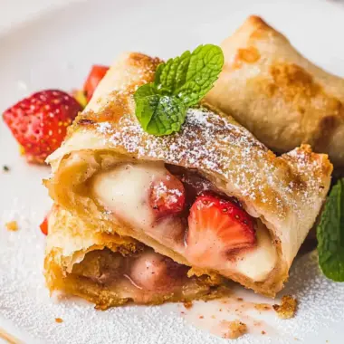 Air Fryer Strawberry Cheesecake Chimichangas