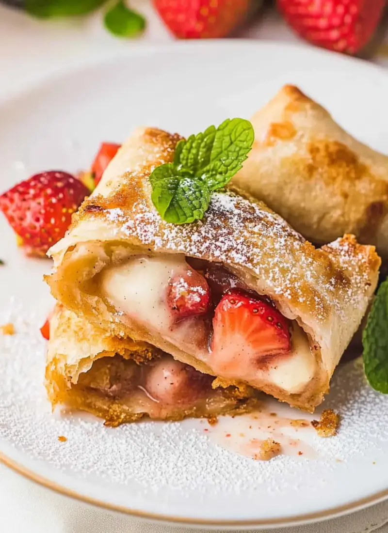 Air Fryer Strawberry Cheesecake Chimichangas