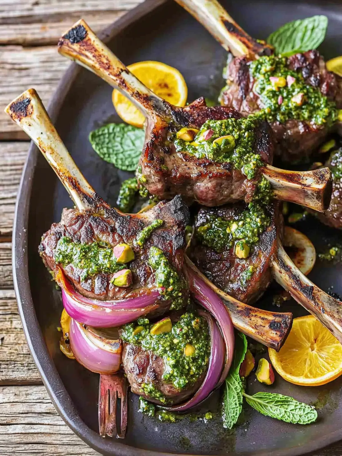 Grilled Lamb Chops with Pistachio Mint Pesto Bliss 4 Grilled Lamb Chops with Pistachio Mint Pesto
