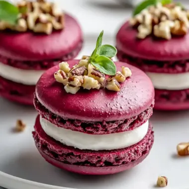 Savory Beet Macarons with Goat Cheese & Walnut Crunch Delight 9 Savory Beet Macarons with Goat Cheese & Walnut Crunch