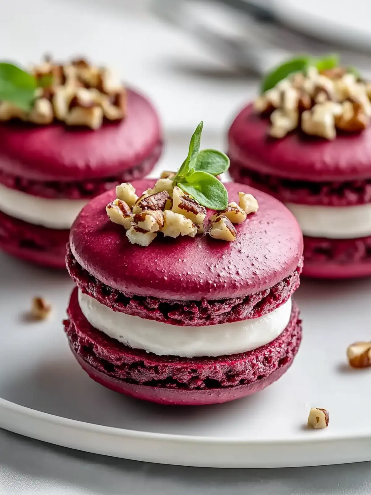 Savory Beet Macarons with Goat Cheese & Walnut Crunch Delight 5 Savory Beet Macarons with Goat Cheese & Walnut Crunch
