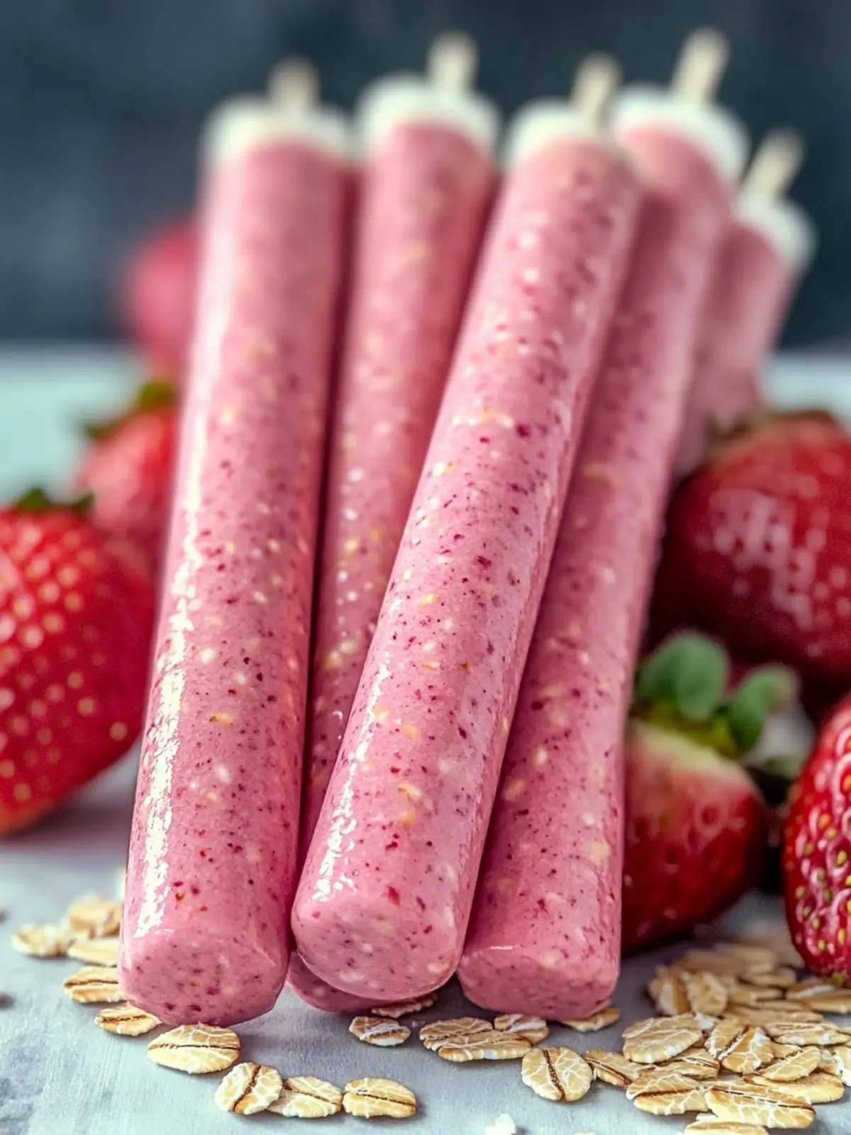 Strawberry Oat Smoothie Sticks Recipe for Dogs: Delightful Chewy Treats 2 Strawberry Oat Smoothie Sticks Recipe for Dogs