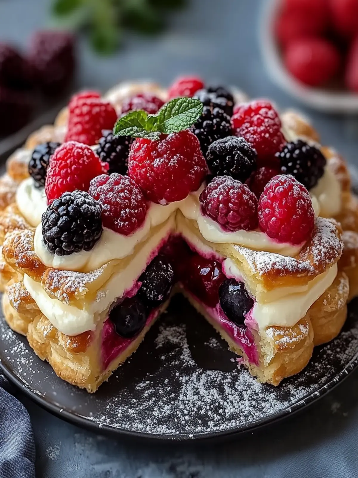 Luscious Berry Cream Pastry Cake for Your Sweet Celebrations 3 Berry Cream Pastry