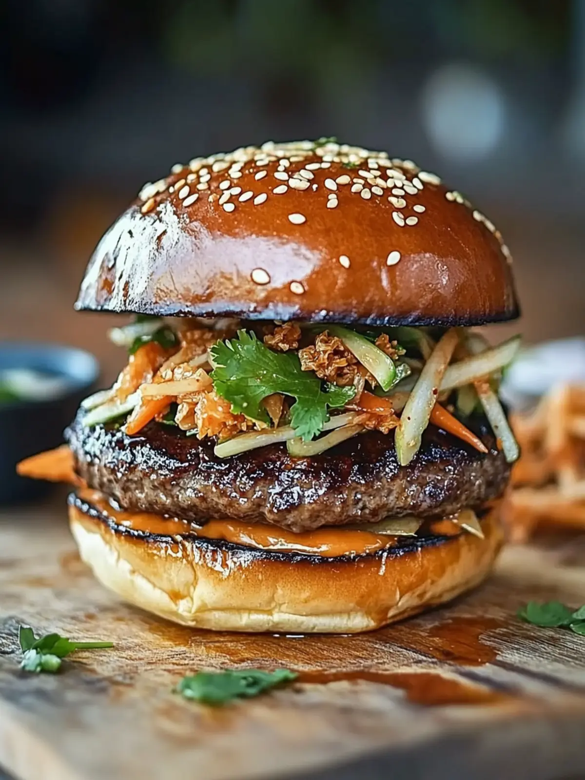 Korean BBQ Burger with Kimchi Slaw for an Epic Flavor Boost 4 Korean BBQ Burger with Kimchi Slaw for a Flavor Explosion