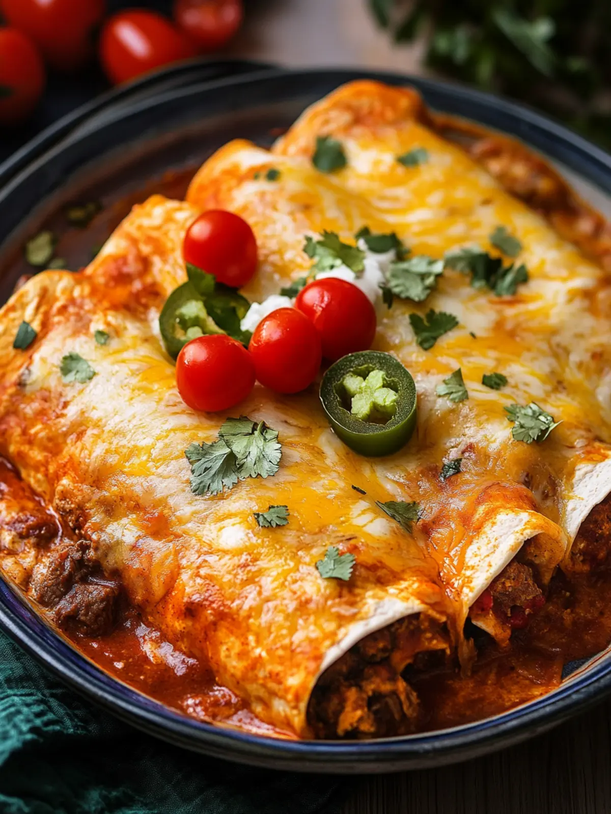Heavenly Steak Enchiladas: Cheesy Oven-Baked Delight 4 Steak Enchiladas (Cheesy Oven-Baked Mexican Dinner)