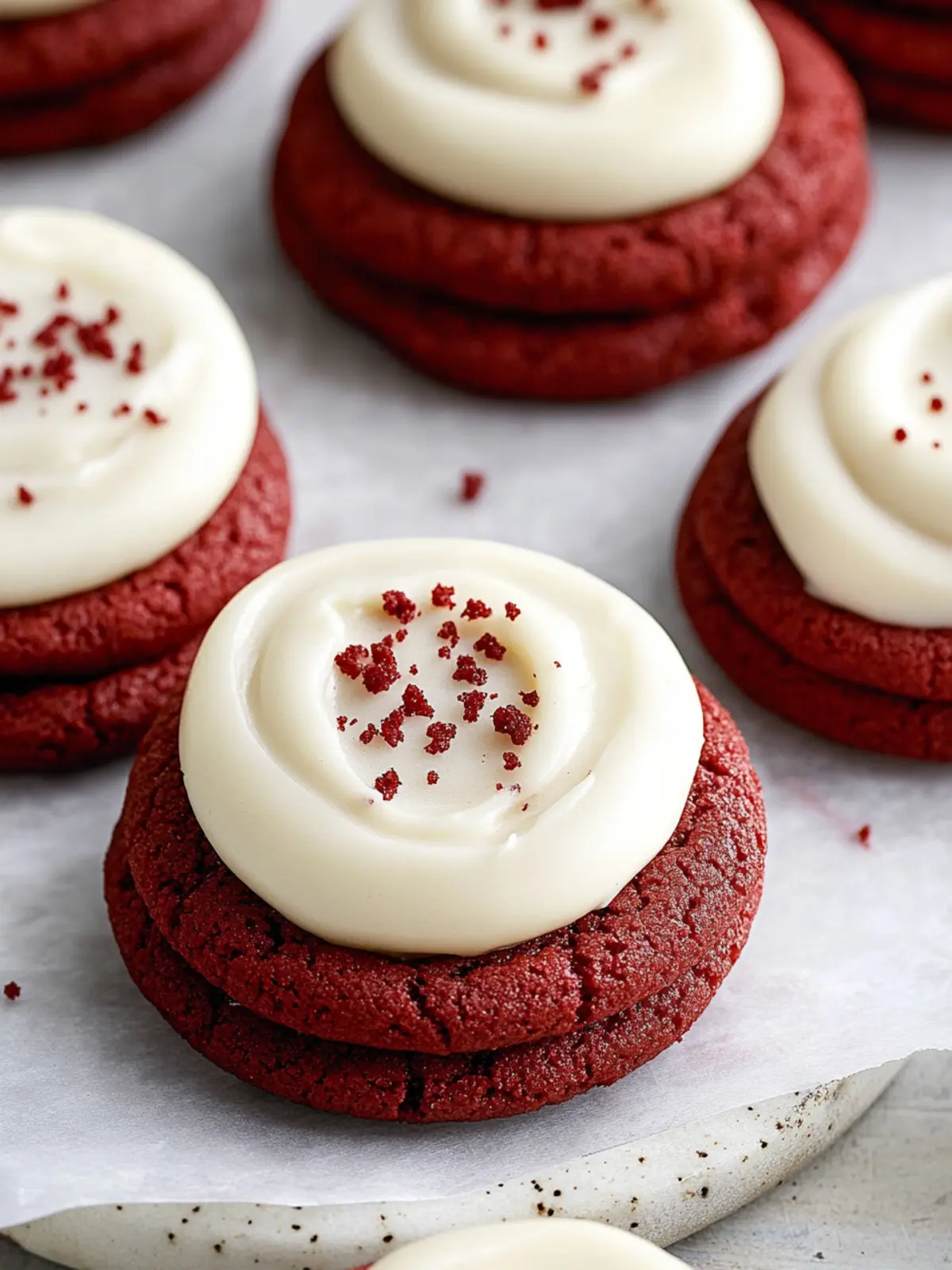 Irresistible Red Velvet Cookies with Cream Cheese Frosting Recipe 5 Red Velvet Cookies with Cream Cheese Frosting