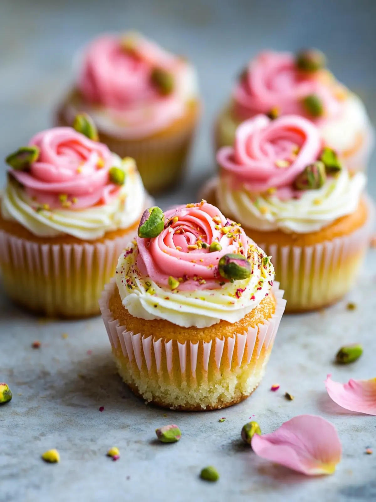 Vegan Mini Rose Pistachio Cupcakes for a Delightful Treat 5 Vegan Mini Rose Pistachio Cupcakes