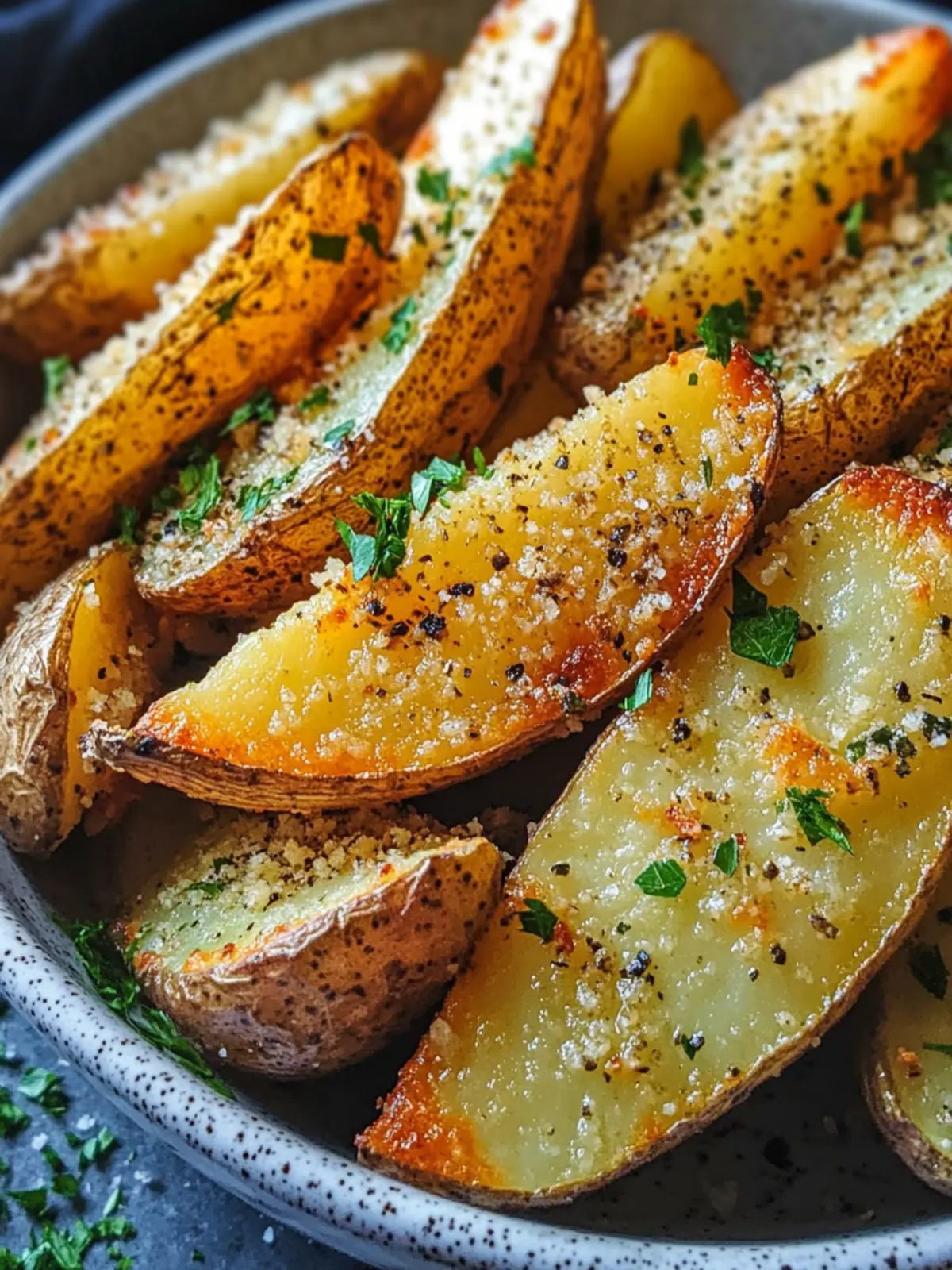 Crispy Baked Garlic Parmesan Potato Wedges You'll Love 3 Baked Garlic Parmesan Potato Wedges