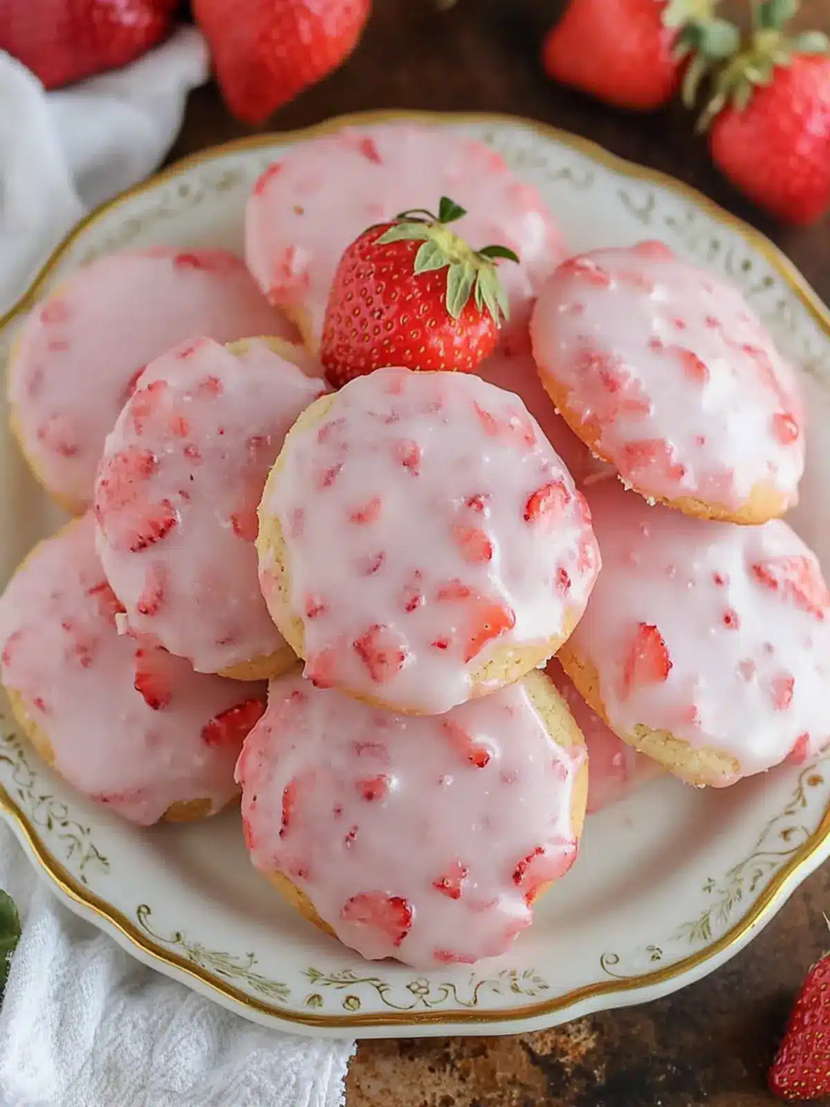 Easy Strawberry Cookies Recipe with Sweet Strawberry Glaze 2 Strawberry Cookies Recipe with Strawberry Glaze