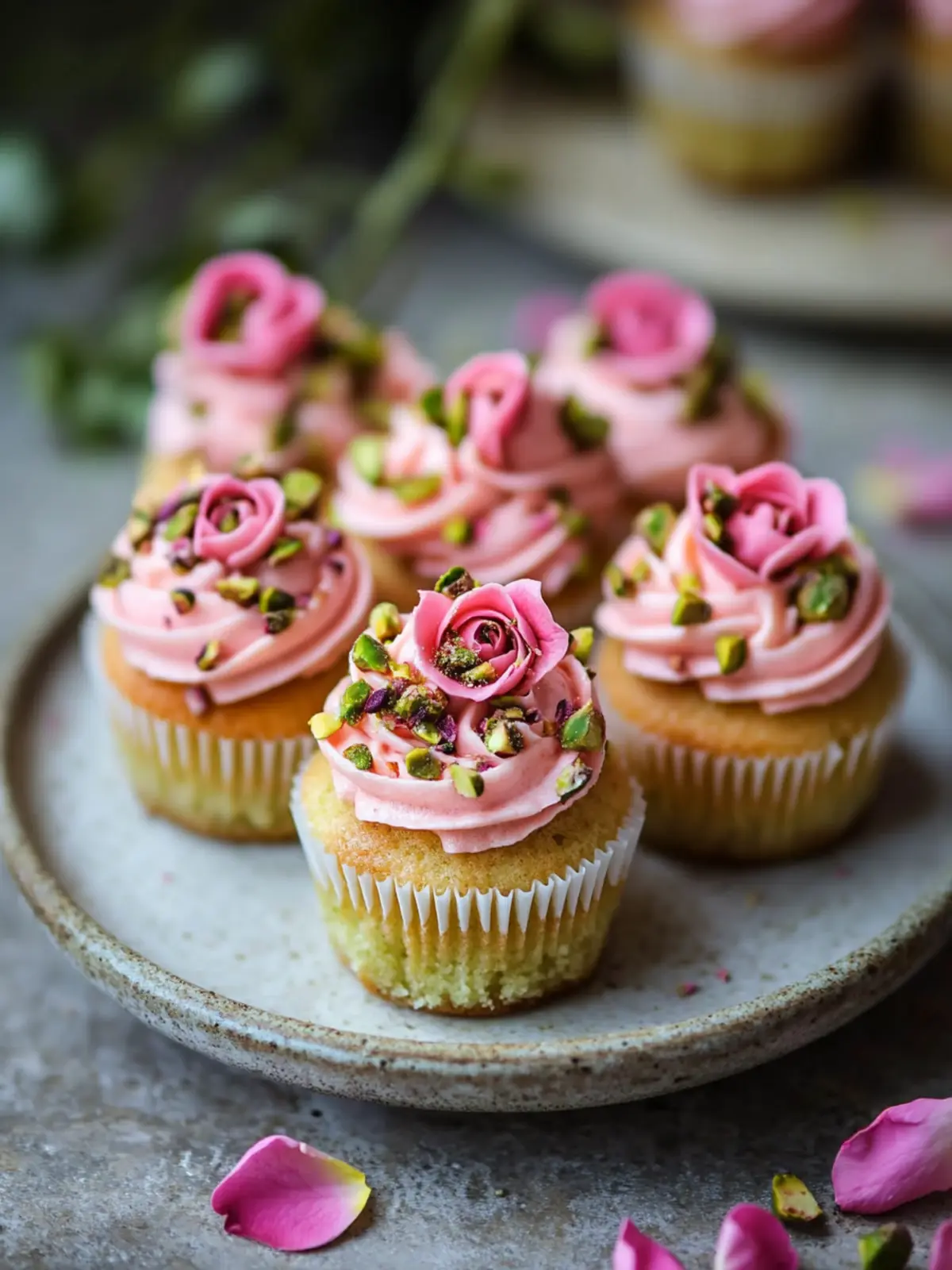 Vegan Mini Rose Pistachio Cupcakes for a Delightful Treat 4 Vegan Mini Rose Pistachio Cupcakes