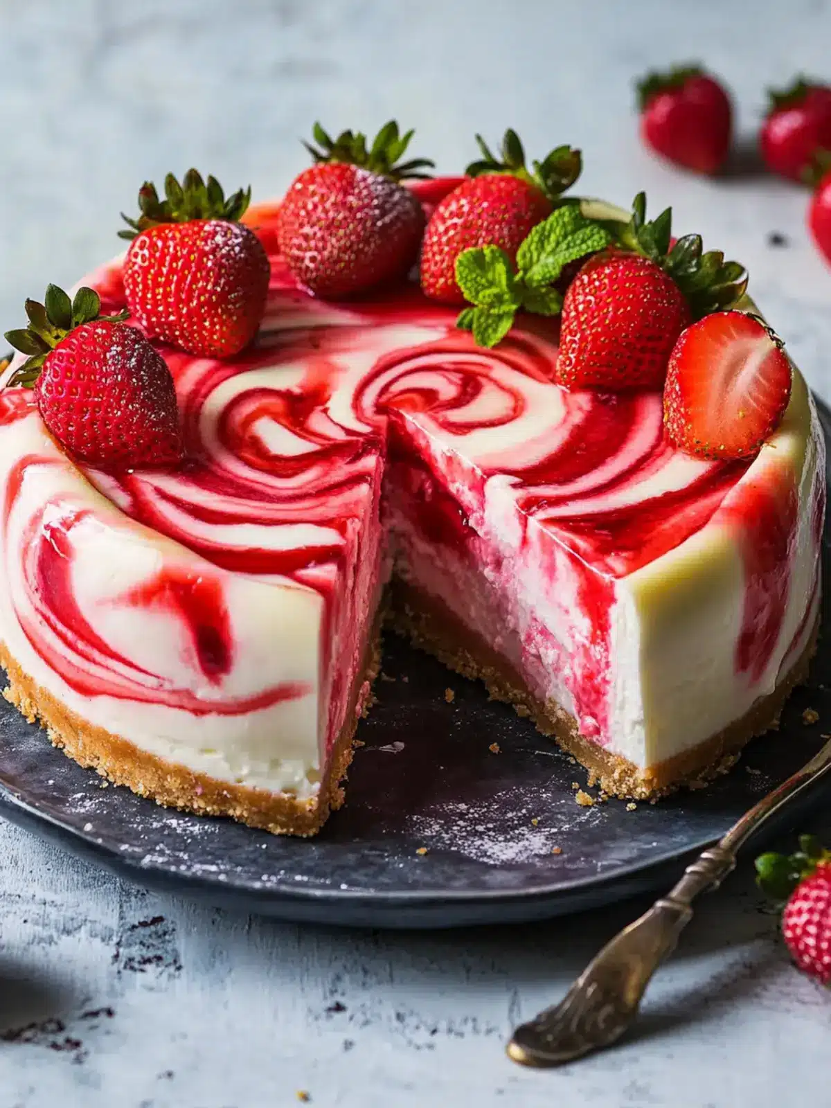 Creamy Strawberry Swirl Cheesecake Recipe for Sweet Moments 4 Strawberry Swirl Cheesecake Recipe