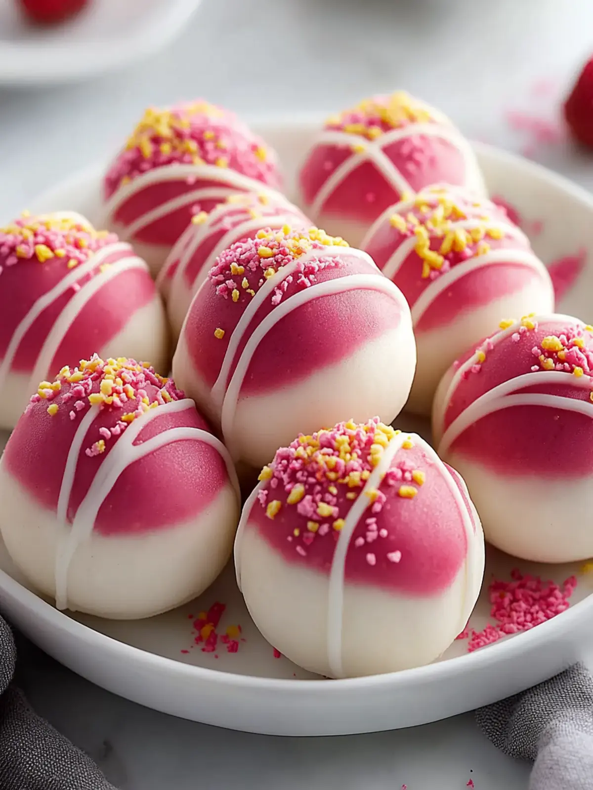 Delicious No-Bake Strawberry Cheesecake Truffle Balls Recipe 5 Strawberry Cheesecake Truffle Balls Recipe