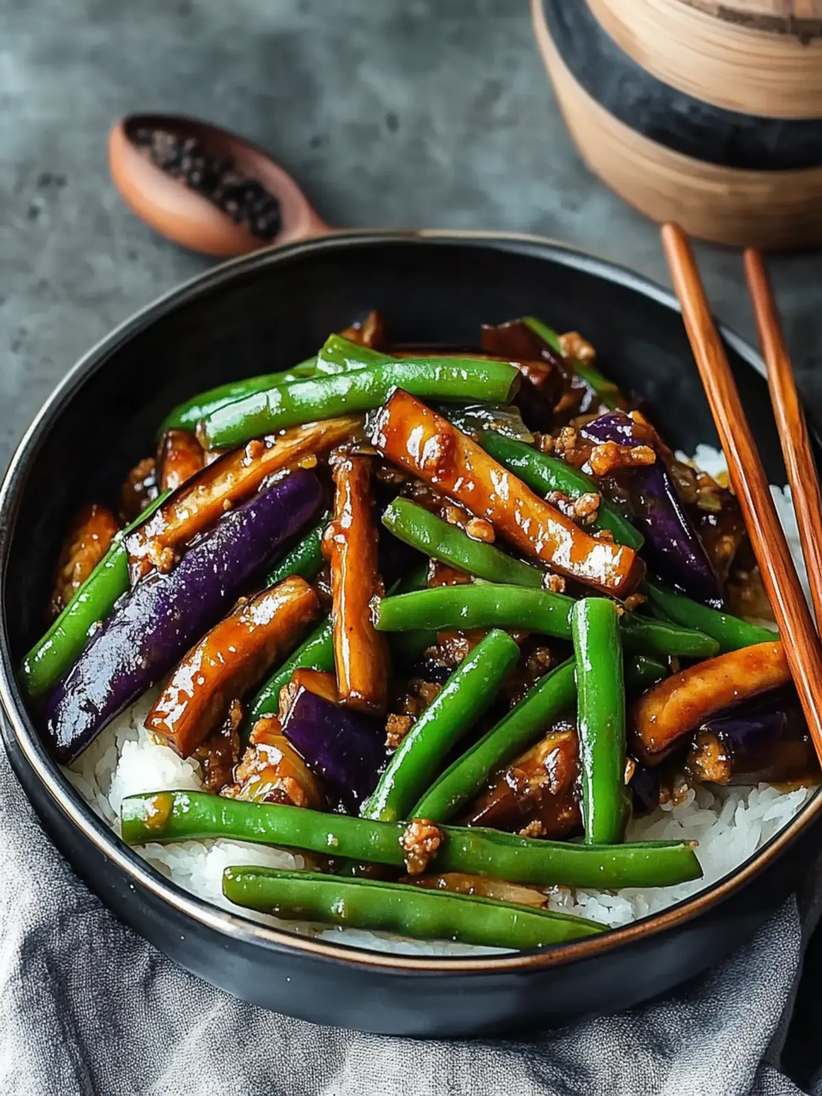 Delicious Chinese Stir-Fried Eggplant and Green Beans in 25 Minutes 5 Chinese Stir-Fried Eggplant and Green Beans