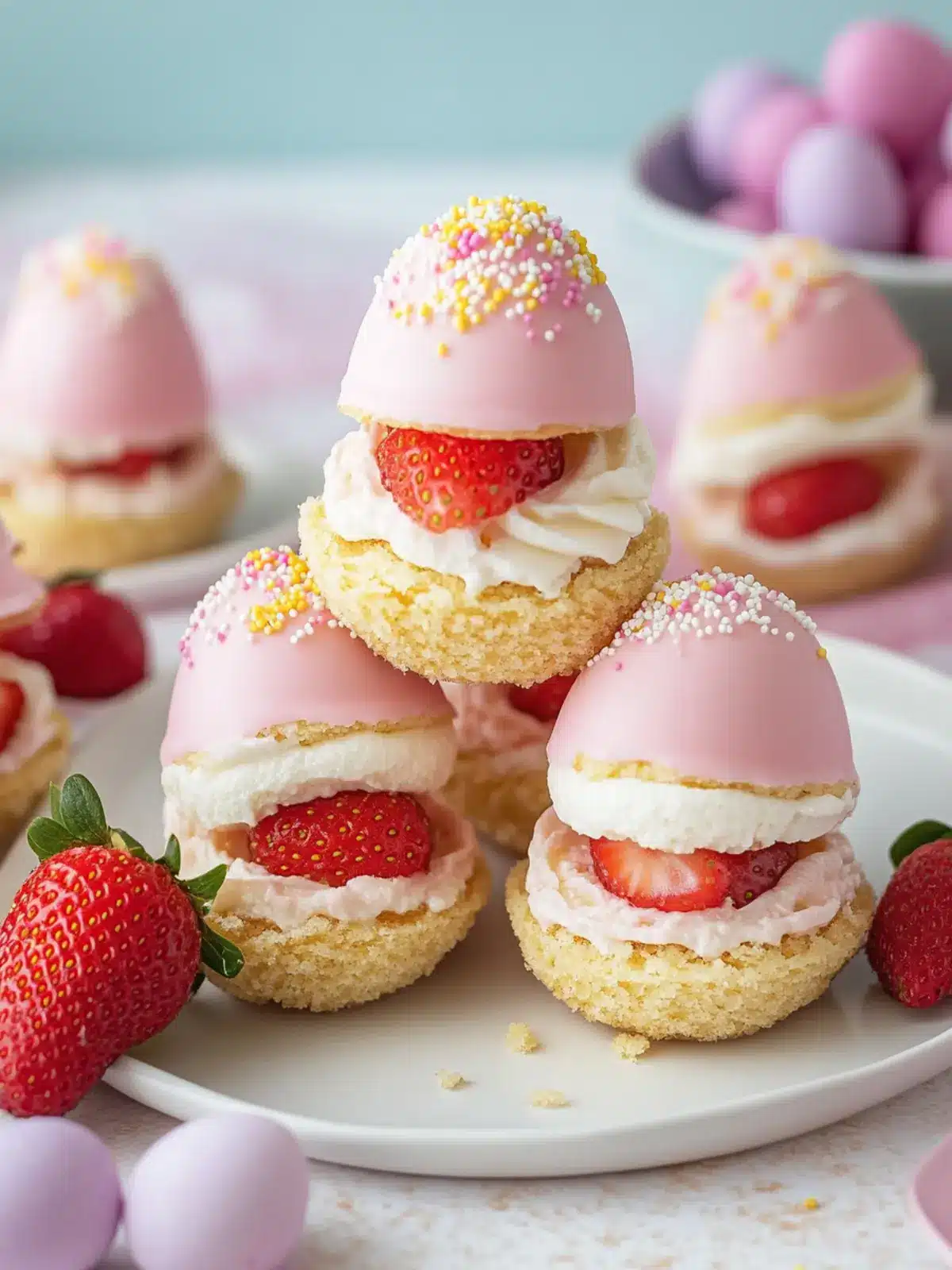 Strawberry Shortcake Easter Egg Bombs: No-Bake Spring Bliss 2 Strawberry Shortcake Easter Egg Bombs