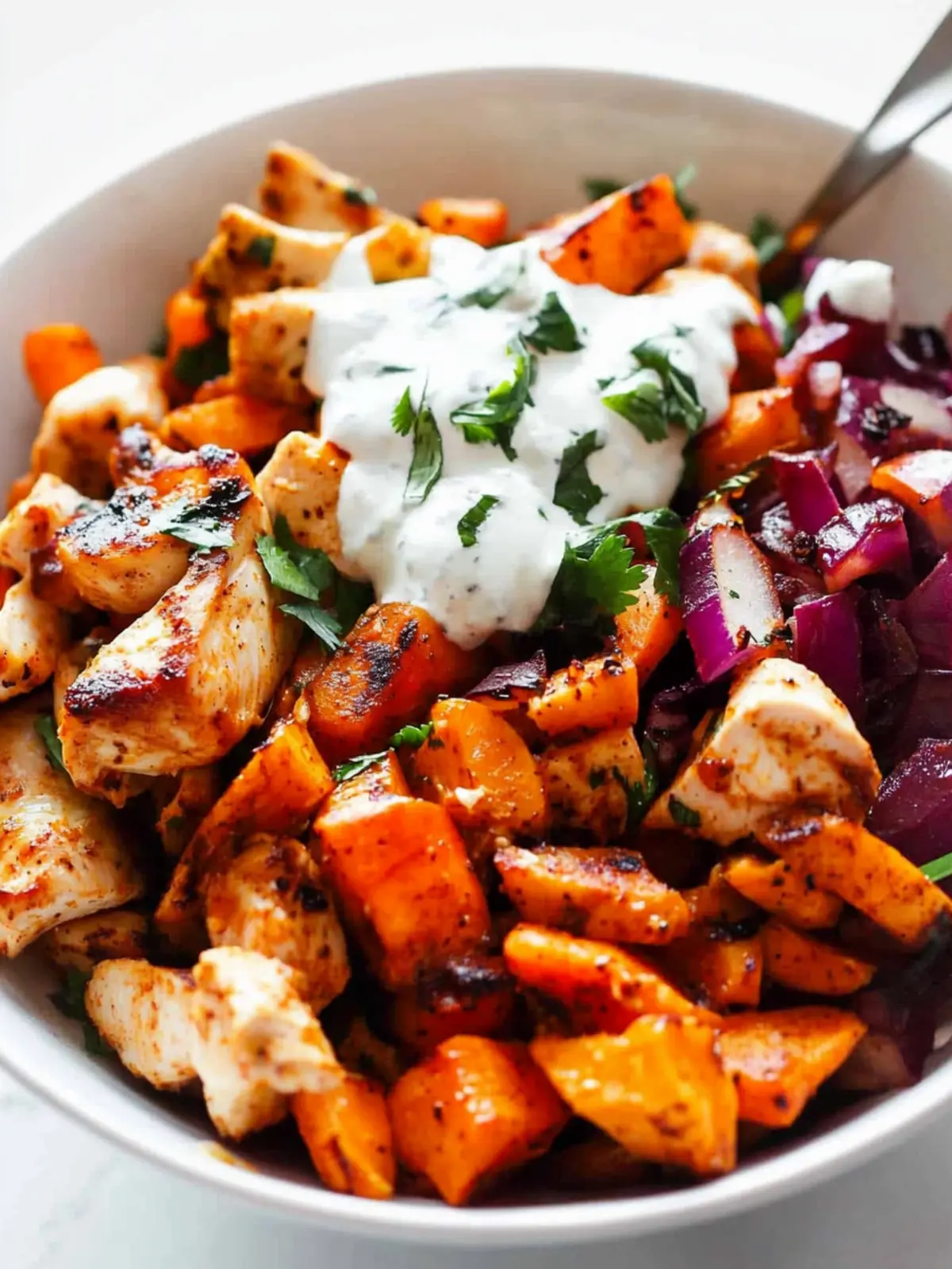 Spicy Chicken and Roasted Vegetable Bowls for Weeknight Wins 4 Spicy Chicken And Roasted Vegetables Bowls
