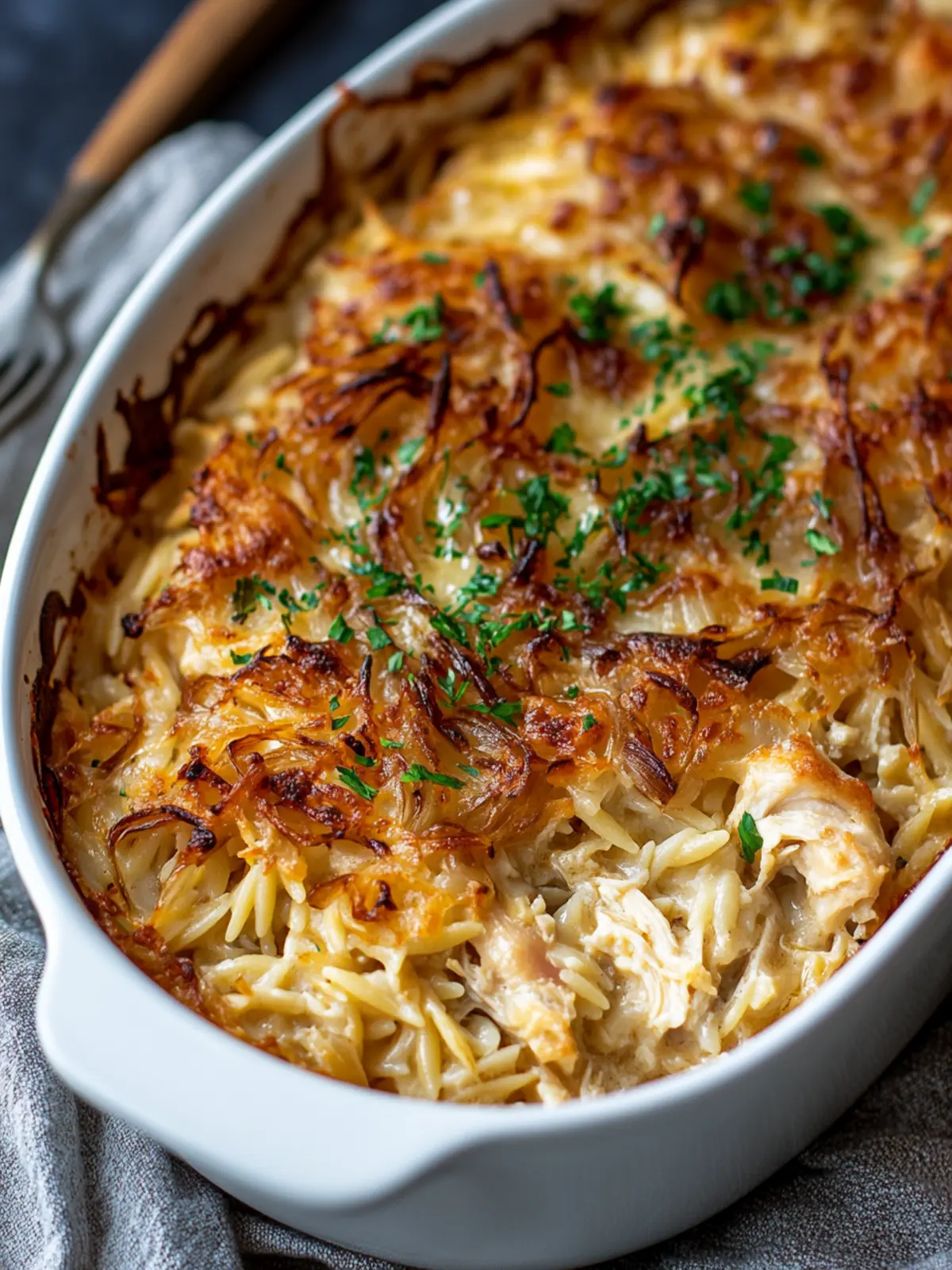 Creamy French Onion Chicken Orzo Casserole for Cozy Nights 5 French Onion Chicken Orzo Casserole