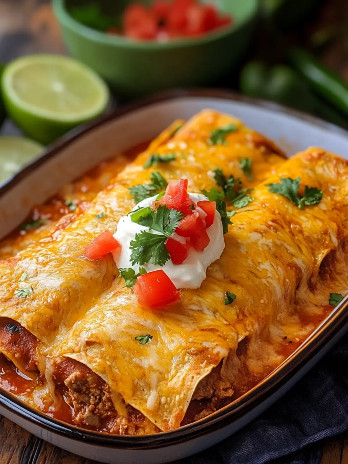 Heavenly Steak Enchiladas: Cheesy Oven-Baked Delight 3 Steak Enchiladas (Cheesy Oven-Baked Mexican Dinner)