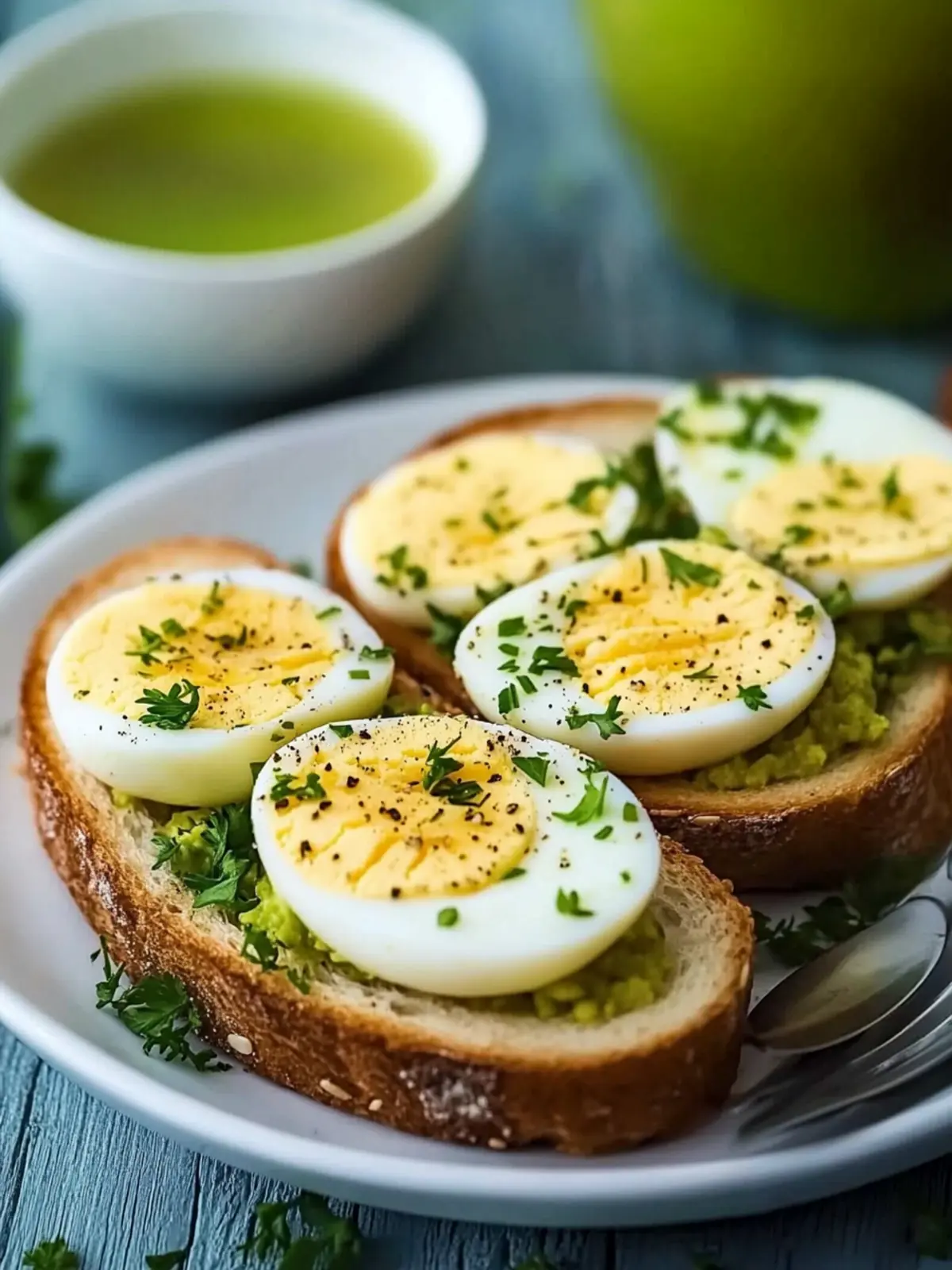 Delicious Egg Open Sandwich with Green Tea for Busy Mornings 5 Egg Open Sandwich with Green Tea