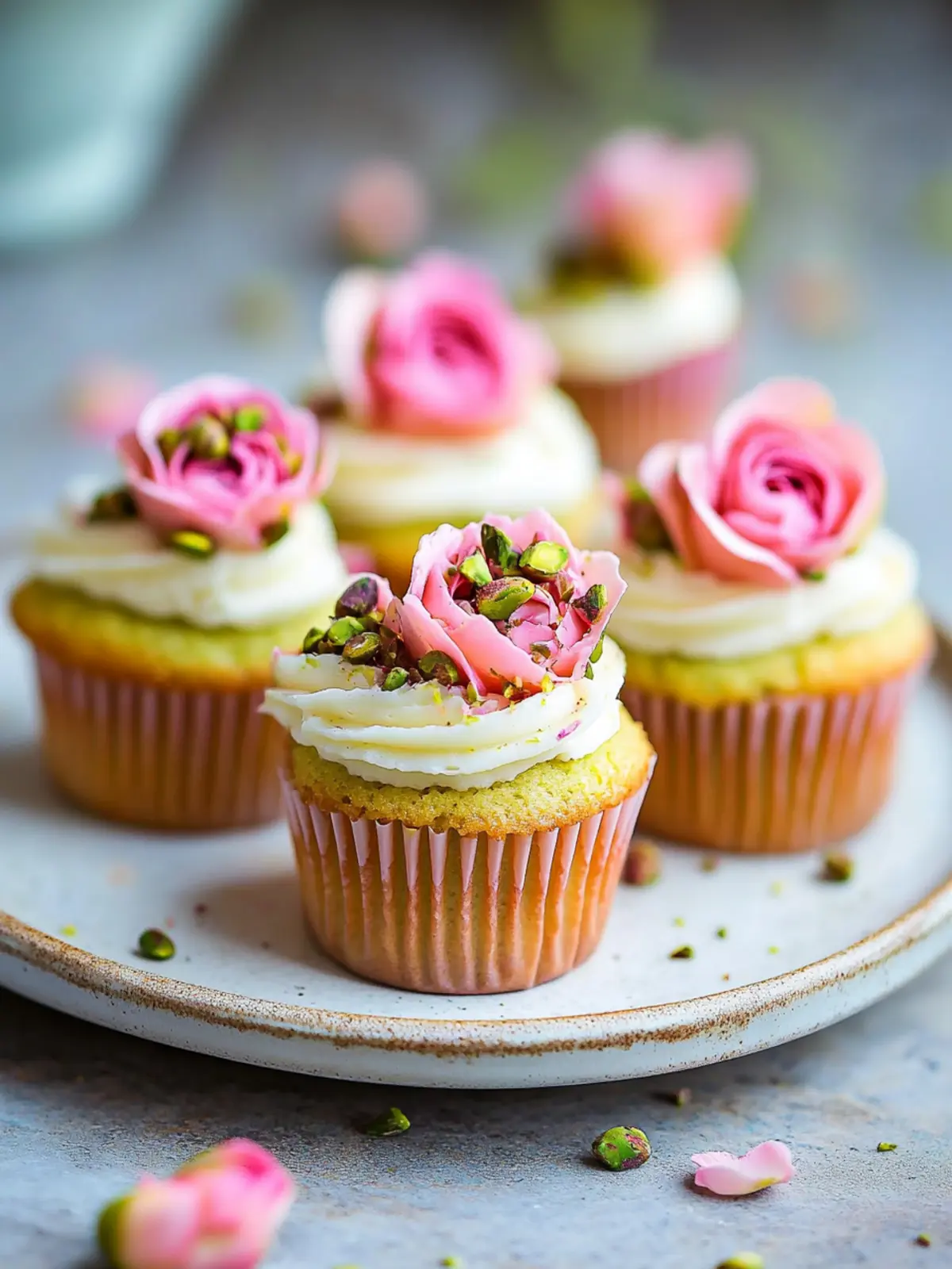 Vegan Mini Rose Pistachio Cupcakes for a Delightful Treat 2 Vegan Mini Rose Pistachio Cupcakes