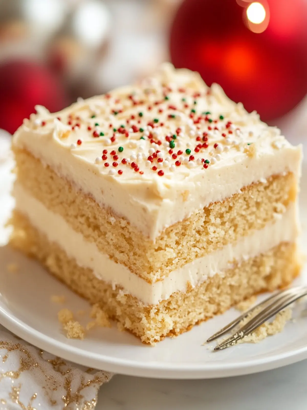 Decadent Eggnog Sheet Cake with Creamy Eggnog Buttercream 4 Eggnog Sheet Cake with Eggnog Buttercream Frosting