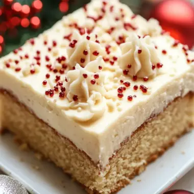 Decadent Eggnog Sheet Cake with Creamy Eggnog Buttercream 9 Eggnog Sheet Cake with Eggnog Buttercream Frosting