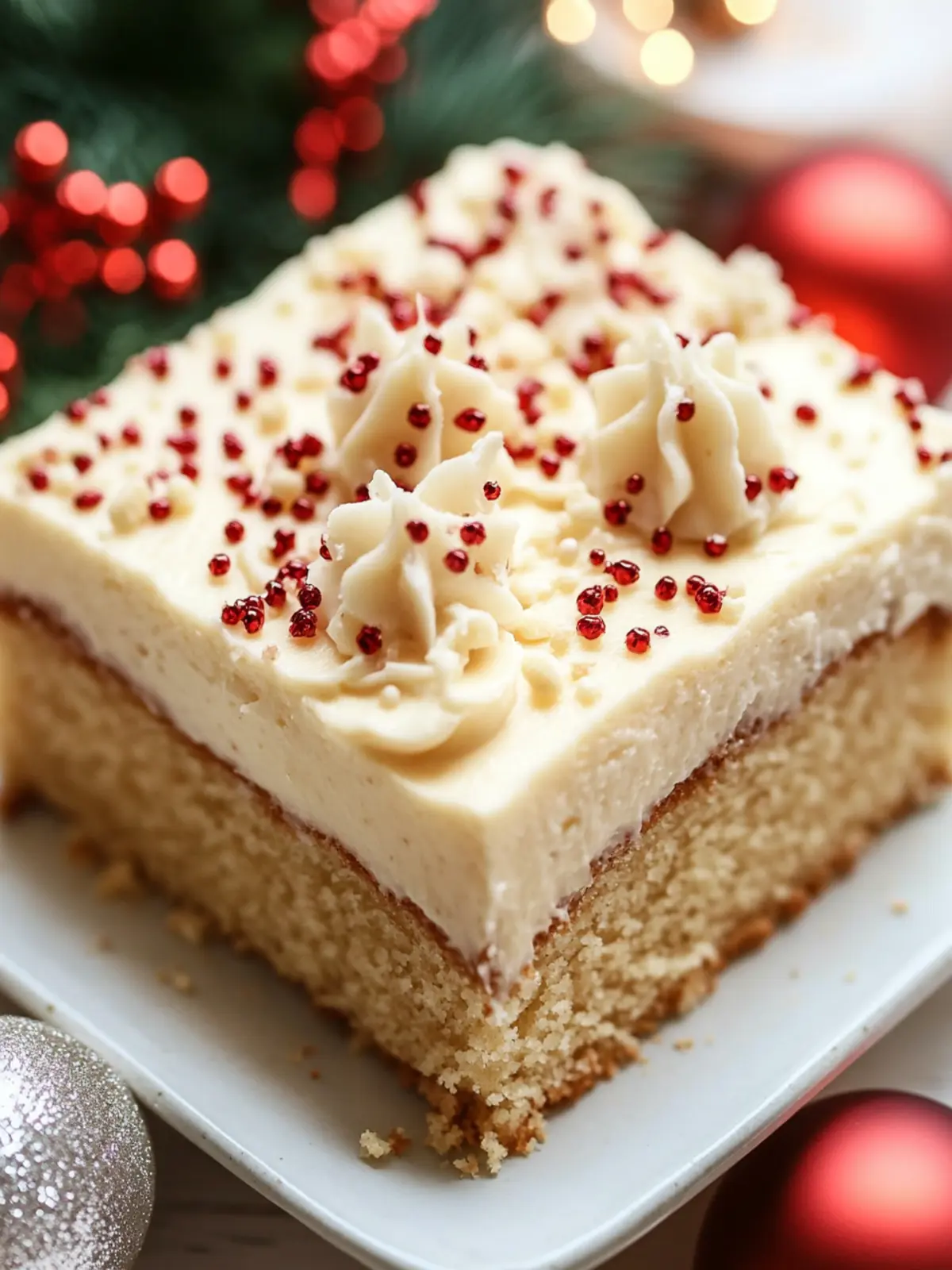 Decadent Eggnog Sheet Cake with Creamy Eggnog Buttercream 5 Eggnog Sheet Cake with Eggnog Buttercream Frosting